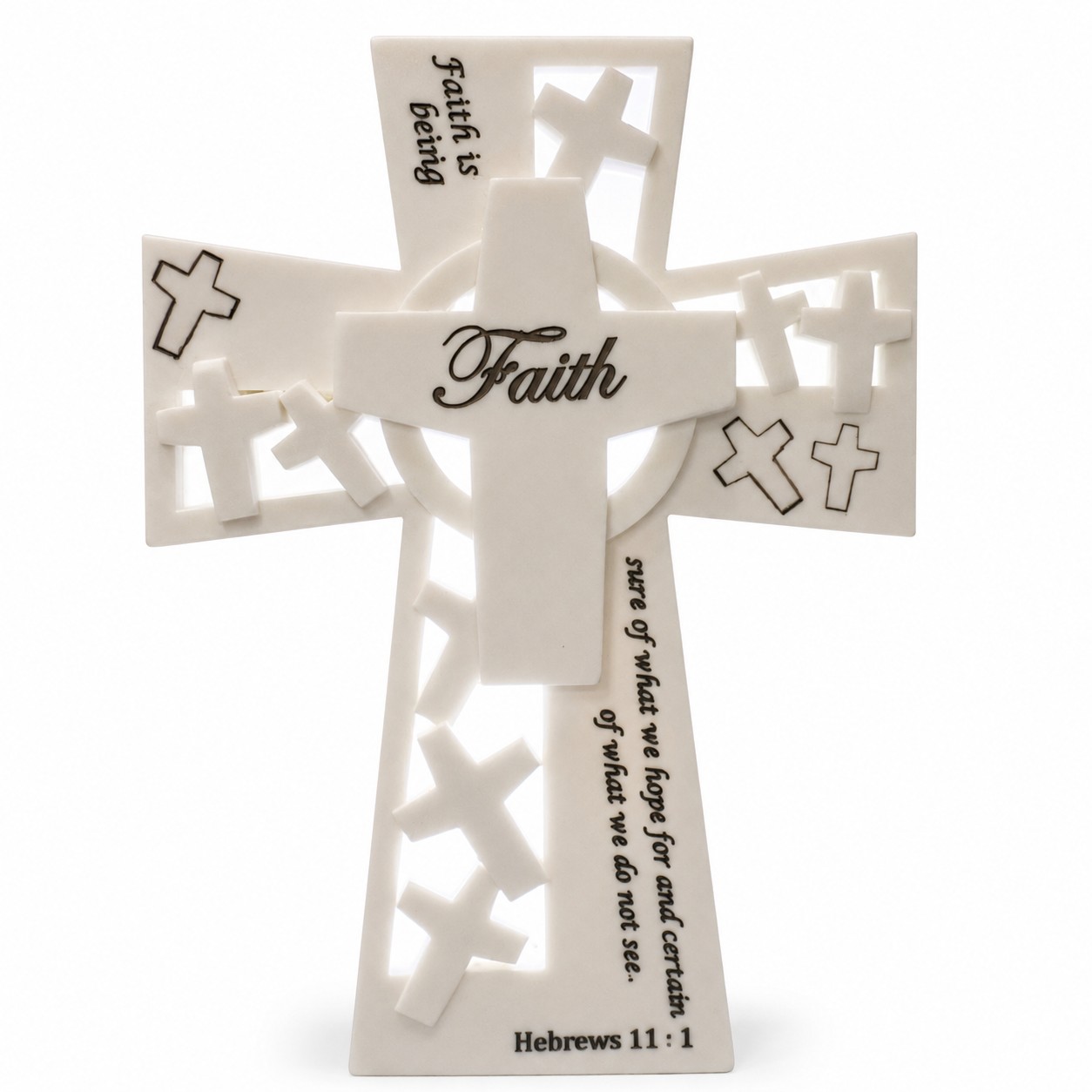 White Hebrews 11:1 Faith Tabletop Cross-kwa16194 White Hebrews 11:1 Faith Tabletop Cross-kwa16194