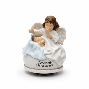 Sweet Dreams Guardian Angel with Baby Music Box-kwa20002