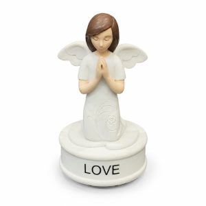Love Praying Girl Angel Music Box Figurine-kwa20030