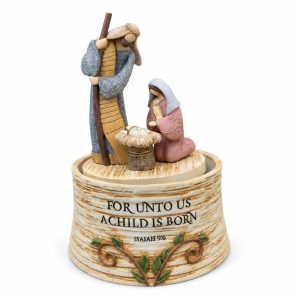 Isaiah 9:6 Holy Family Nativity Music Box-kwa20038