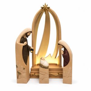 Lighted Modern Resin Nativity with Gold Star-kwa20106(2)