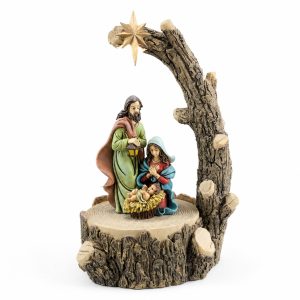 Lighted Lantern Holy Family Resin Nativity Scene-kwa25072
