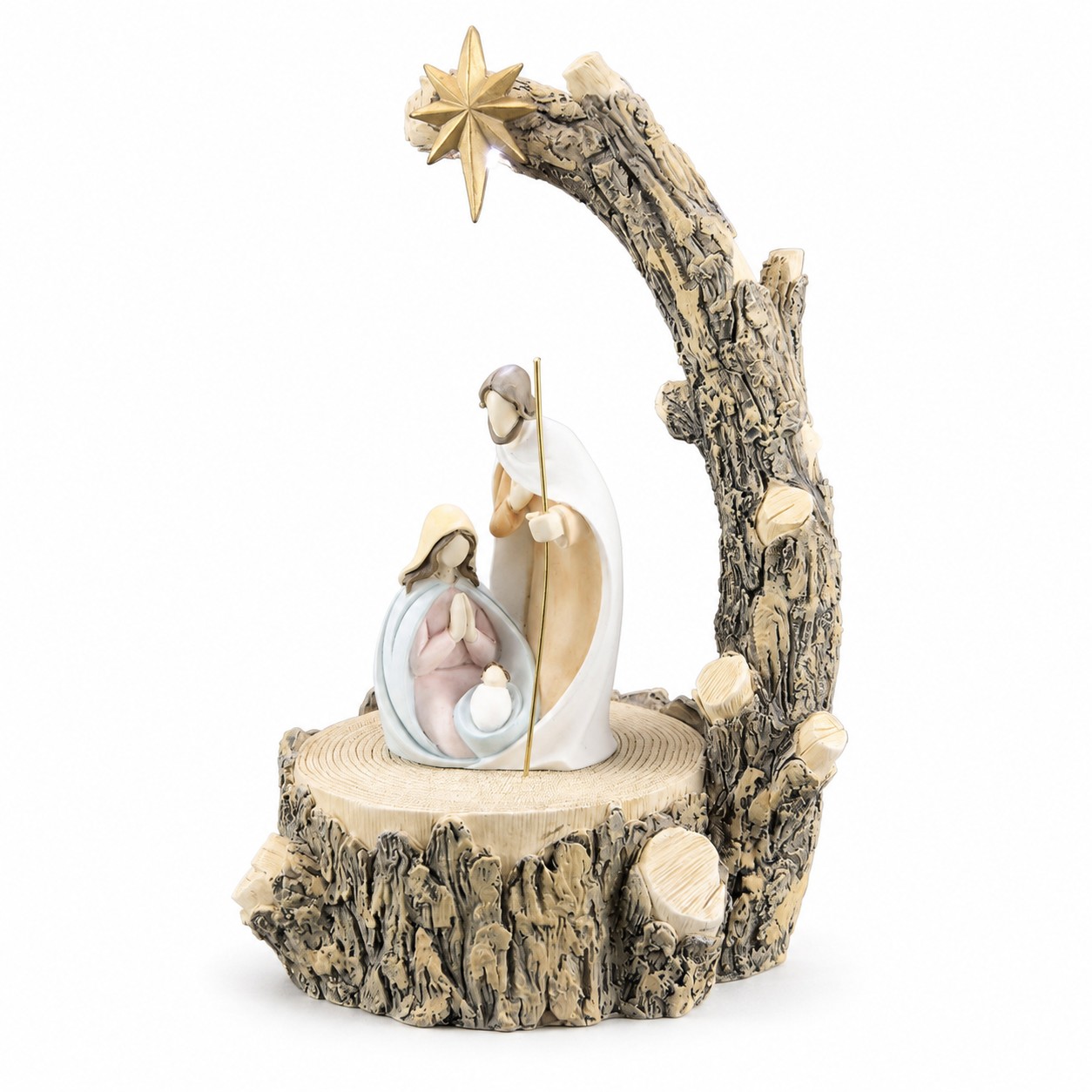 Lighted Ivory Holy Family Resin Tree Arch Figurine-kwa25074 Lighted Ivory Holy Family Resin Tree Arch Figurine-kwa25074