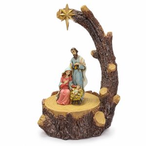 Lighted Traditional Holy Family Resin Nativity Scene-kwa25076