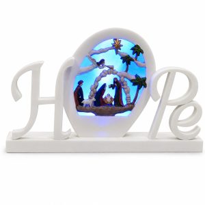 Blue Light Hope Nativity Oval Shelf Sign-kws17051