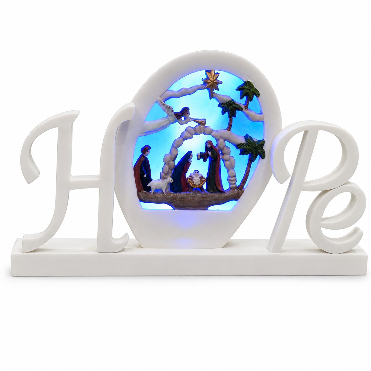 Blue Light Hope Nativity Oval Shelf Sign-kws17051 Blue Light Hope Nativity Oval Shelf Sign-kws17051