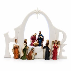 Lighted Hope Nativity Arch with Magi and Angels-kws17058(1)