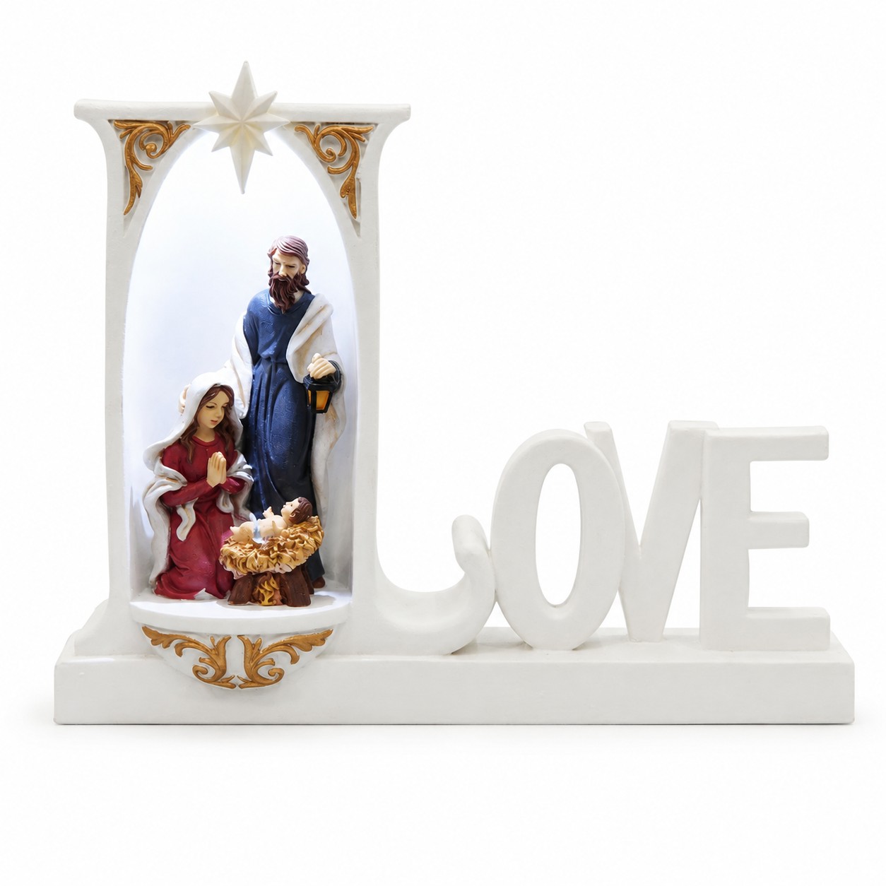 Lighted Love Holy Family Vertical Panel Shelf Sign-kws17086 Lighted Love Holy Family Vertical Panel Shelf Sign-kws17086
