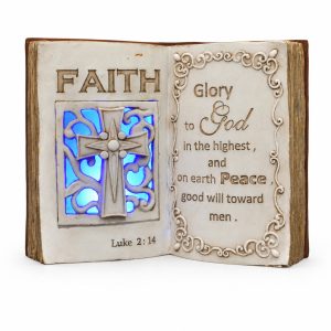 Lighted Faith Scripture Book | Luke 2:14 Christian Gift -kws17123