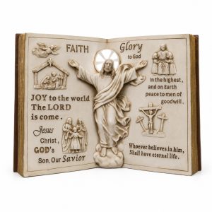 Jesus Christ Inspirational Open Bible Figurine -kws17124