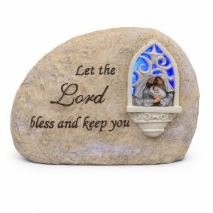 LED Lighted Holy Family Blessing Stone -kws17133