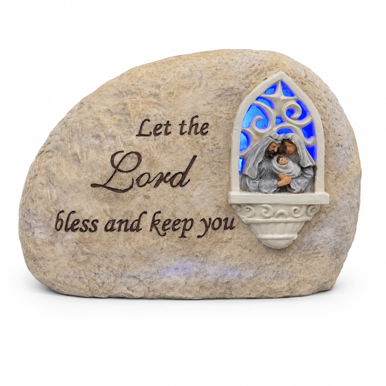 LED Lighted Holy Family Blessing Stone -kws17133 LED Lighted Holy Family Blessing Stone -kws17133