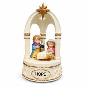 Hope Holy Family Nativity Arch Music Box with Gold Star-kws17269
