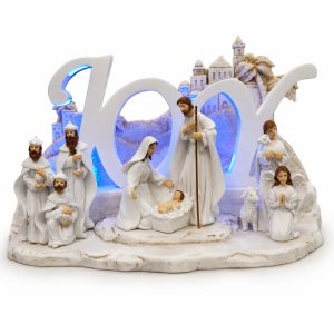 Blue Light JOY Bethlehem Nativity Scene with Magi-kws17278