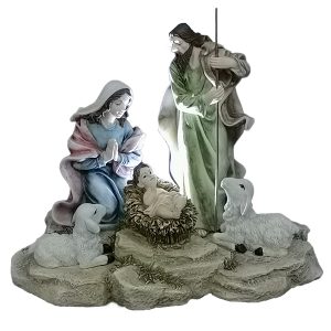Holy Family Nativity Figurine with Lambs-kws22035w