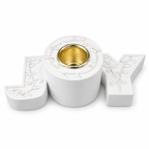 White JOY Word-Shaped Christmas Candle Holder-ks14a051