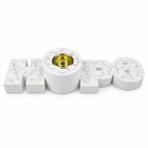 White HOPE Word-Shaped Christmas Candle Holder-ks14a053