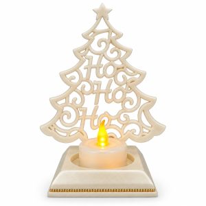 Pearl White Ho Ho Ho Tree Electronic Candle Holder-kwa16055