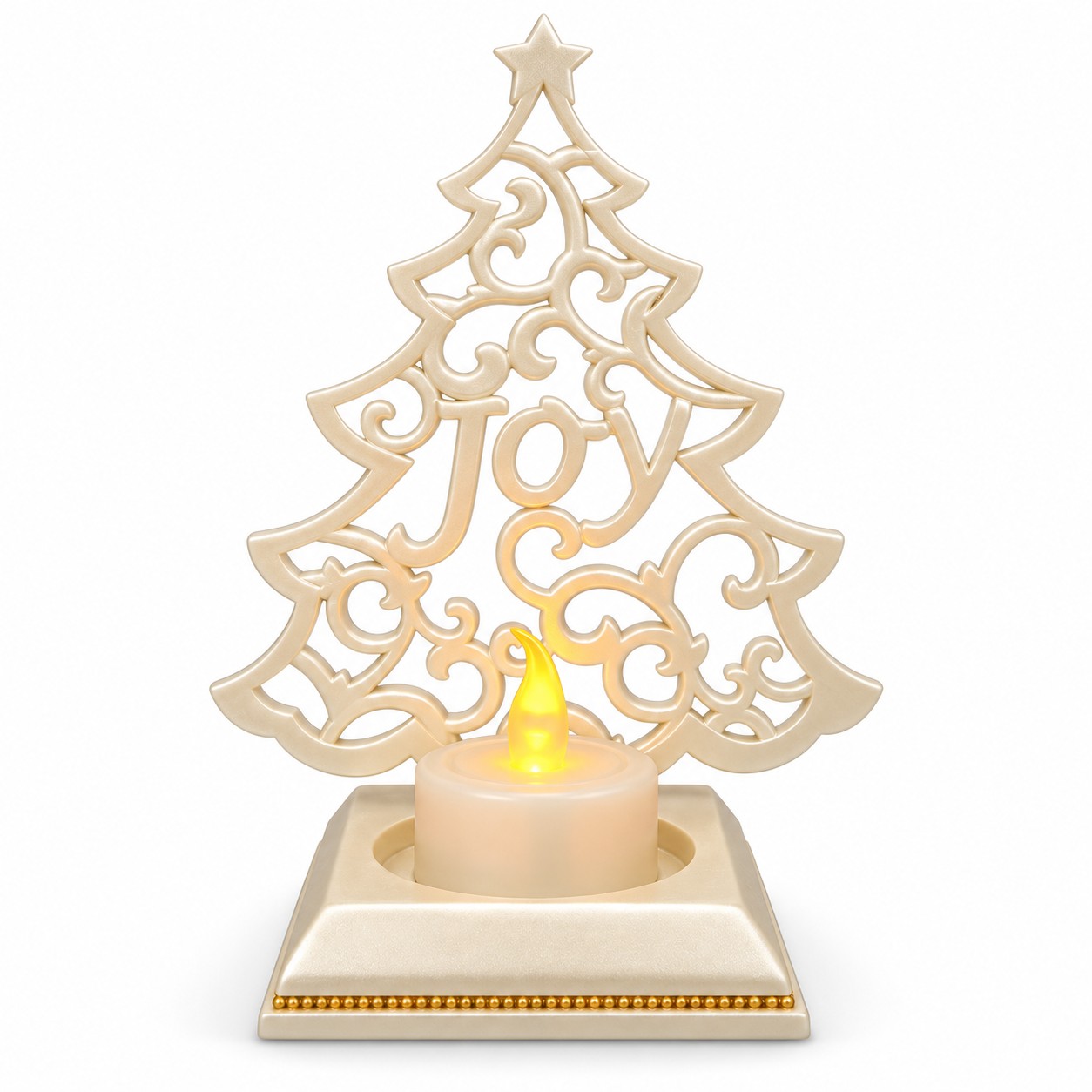 Pearl White Joy Tree Electronic Candle Holder-kwa16057 Pearl White Joy Tree Electronic Candle Holder-kwa16057