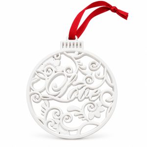 White Resin Love Christmas Bauble Ornament-kwa16209