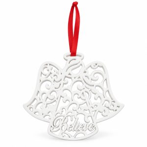 White Resin Believe Angel Christmas Ornament-kwa16212