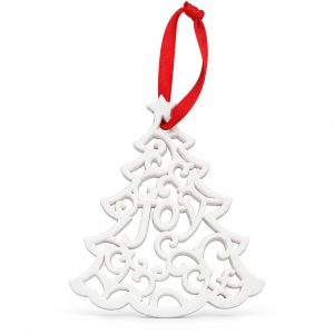 White Resin Joy Christmas Tree Ornament-kwa16213