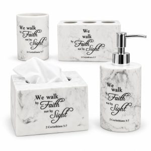 2 Corinthians 5:7 Christian Bathroom Accessory Set-kwa19139