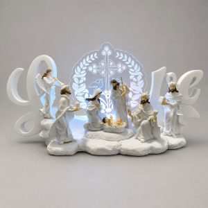 Colorful LED Love Sign Nativity with Acrylic Cross Panel-kwa23027 gray