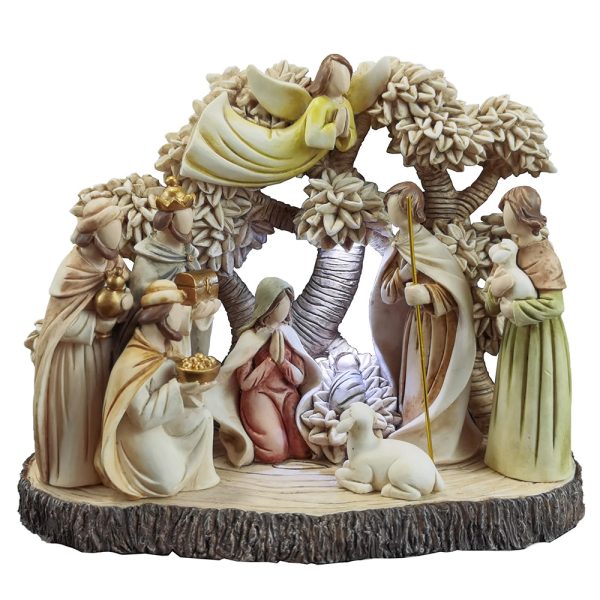 Lighted Tree of Life Nativity Scene Figurine