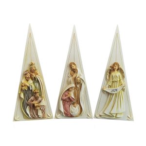 Triangular Holy Family Nativity Figurine Set of 3-kwa24077