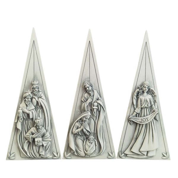 Gray Three-Piece Joy Nativity Set