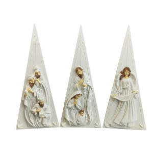 White Three-Piece Joy Nativity Set-kwa24080