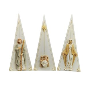 Antique Ivory Three-Piece Holy Family Nativity Set-kwa24082