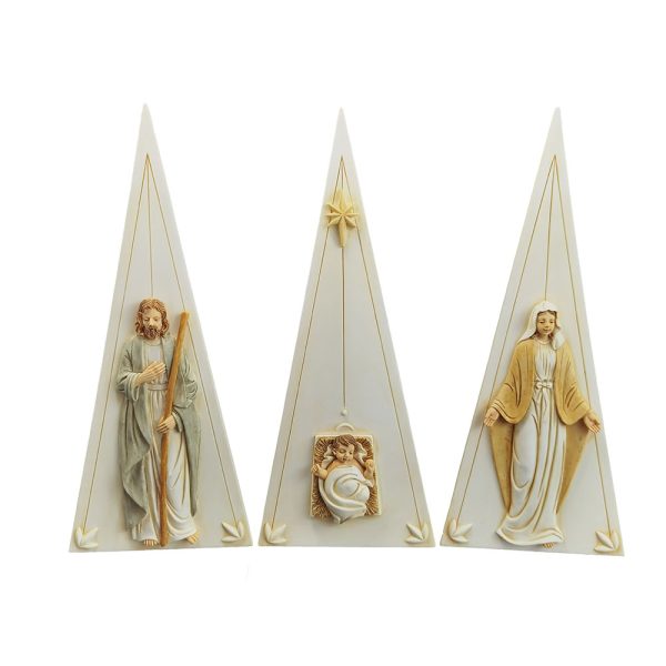 Antique Ivory Three-Piece Holy Family Nativity Set