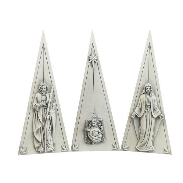 Gray Three-Piece Holy Family Nativity Set