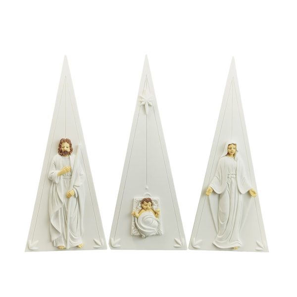 White Three-Piece Holy Family Nativity Set
