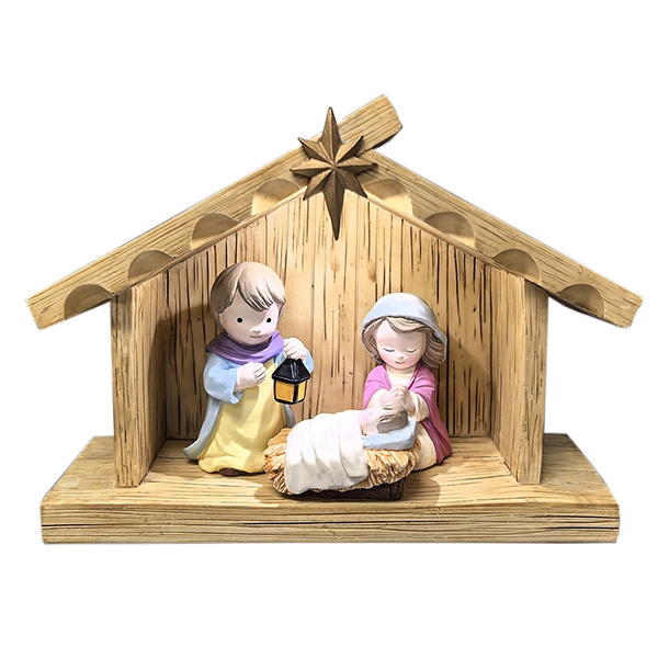 Children’s Holy Family Resin Nativity Stable