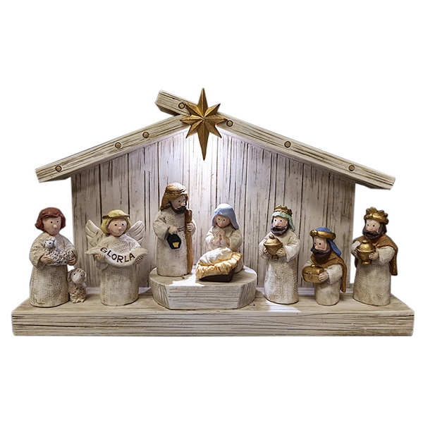Lighted Nativity Stable Figurine