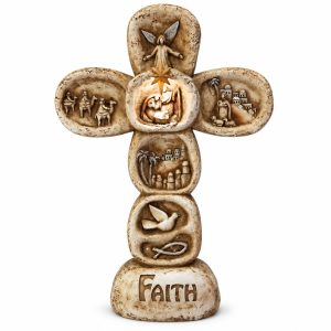 Faith Nativity Story Tabletop Cross-kws16047