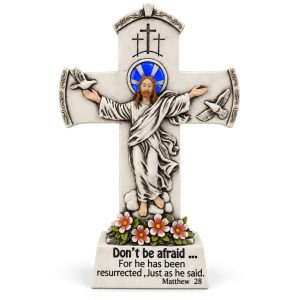 Resurrected Jesus Matthew 28 Tabletop Cross-kws16063