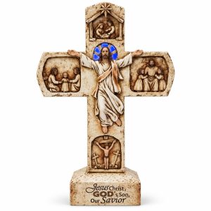 Jesus Christ Life Story Tabletop Cross-kws16065
