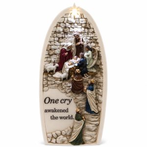 Lighted Nativity Arch Figurine — One Cry Awakened the World-kws17035