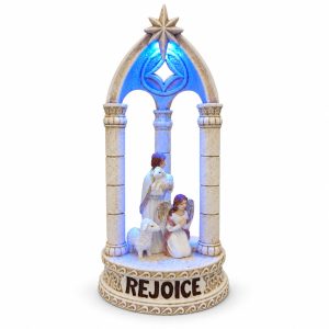 Antique Gold Rejoice Shepherd and Angel LED Arch-kws18072