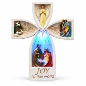 Joy to the World LED Nativity Tabletop Cross-kws19048