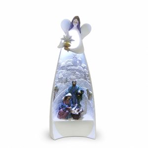 Bethlehem Angel LED Holy Family Nativity Figurine-kws22019