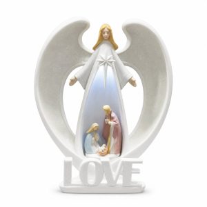 Love Angel LED Holy Family Nativity Figurine-kws22021