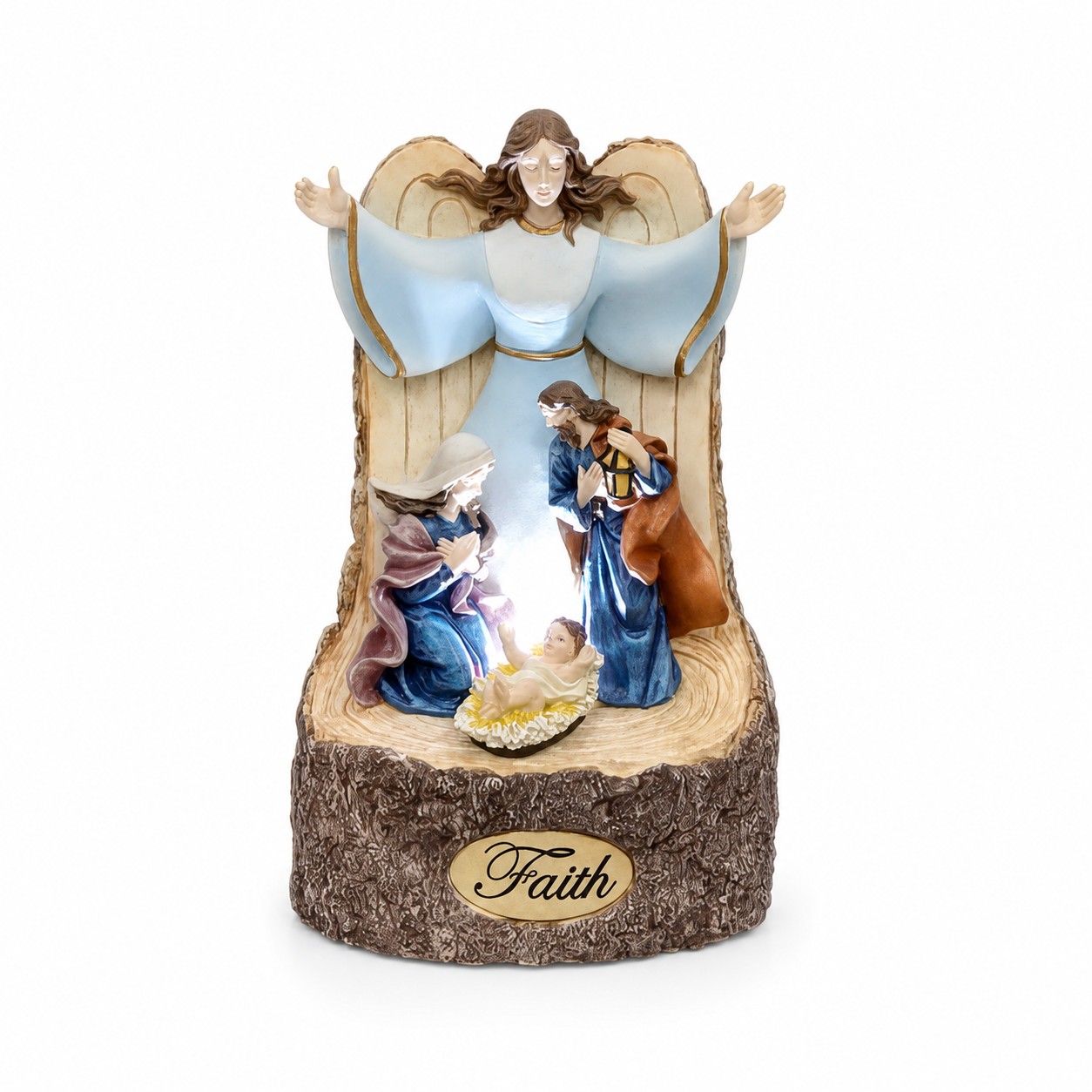 Faith Guardian Angel LED Nativity Figurine-kws22027 Faith Guardian Angel LED Nativity Figurine-kws22027