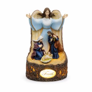 Faith Angel LED Nativity Figurine with Warm Light-kws22029