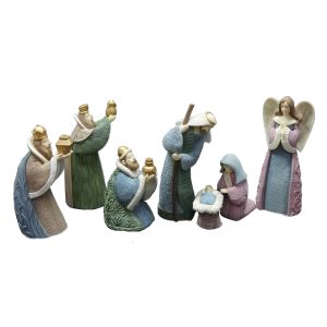Colorful Seven-Piece Nativity Figurine Set-kws22047