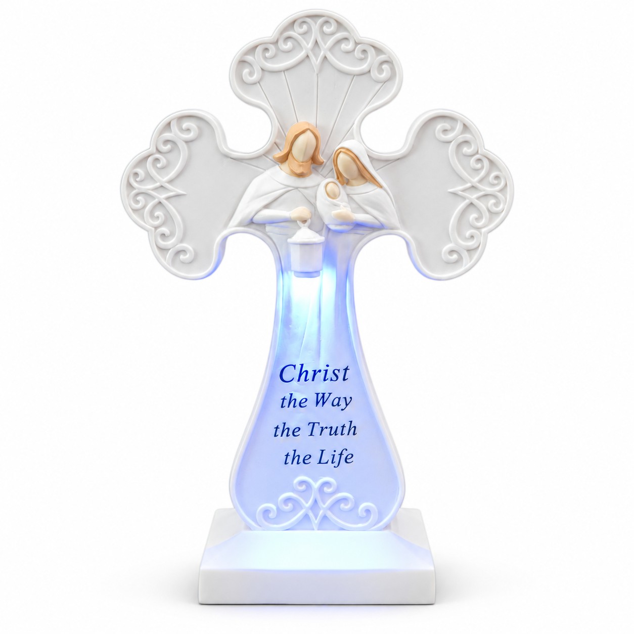 White Holy Family LED Scripture Cross-ks14a100 white White Holy Family LED Scripture Cross-ks14a100 white